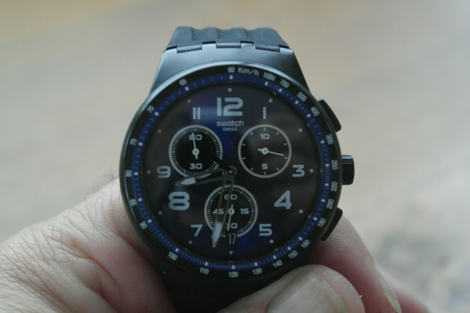 Swatch Originals Nitespeed Blue Dial Silicone Strap Men's Watch