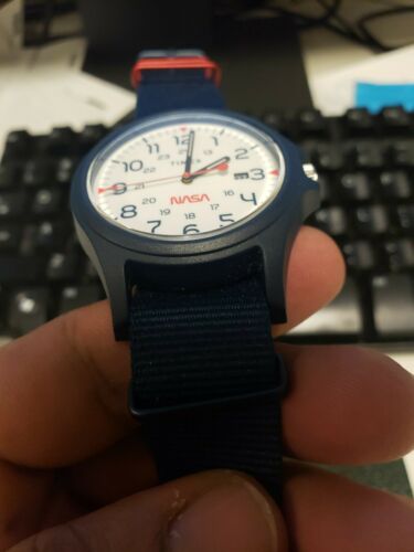 Acadia 40mm fabric strap watch best sale featuring nasa logo on dial