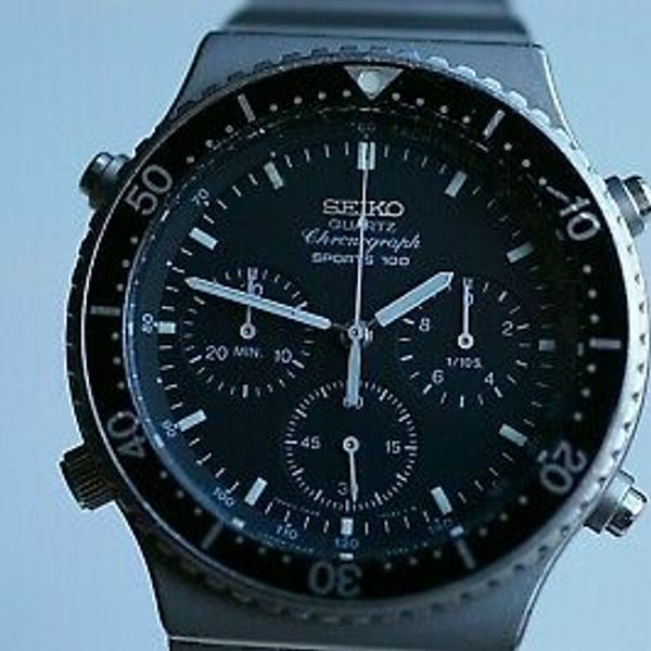 Seiko Vintage Quartz Chronograph Sports 100 Referenz 7A287040