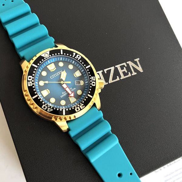New! Citizen Promaster Diver Watch BN0162-02X Eco-Drive Turquoise Blue ...