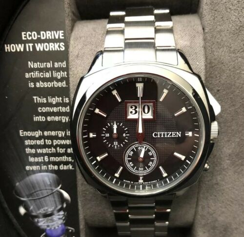 Citizen Collection Big Date Eco-Drive Mens Watch BT0080-59E NWT