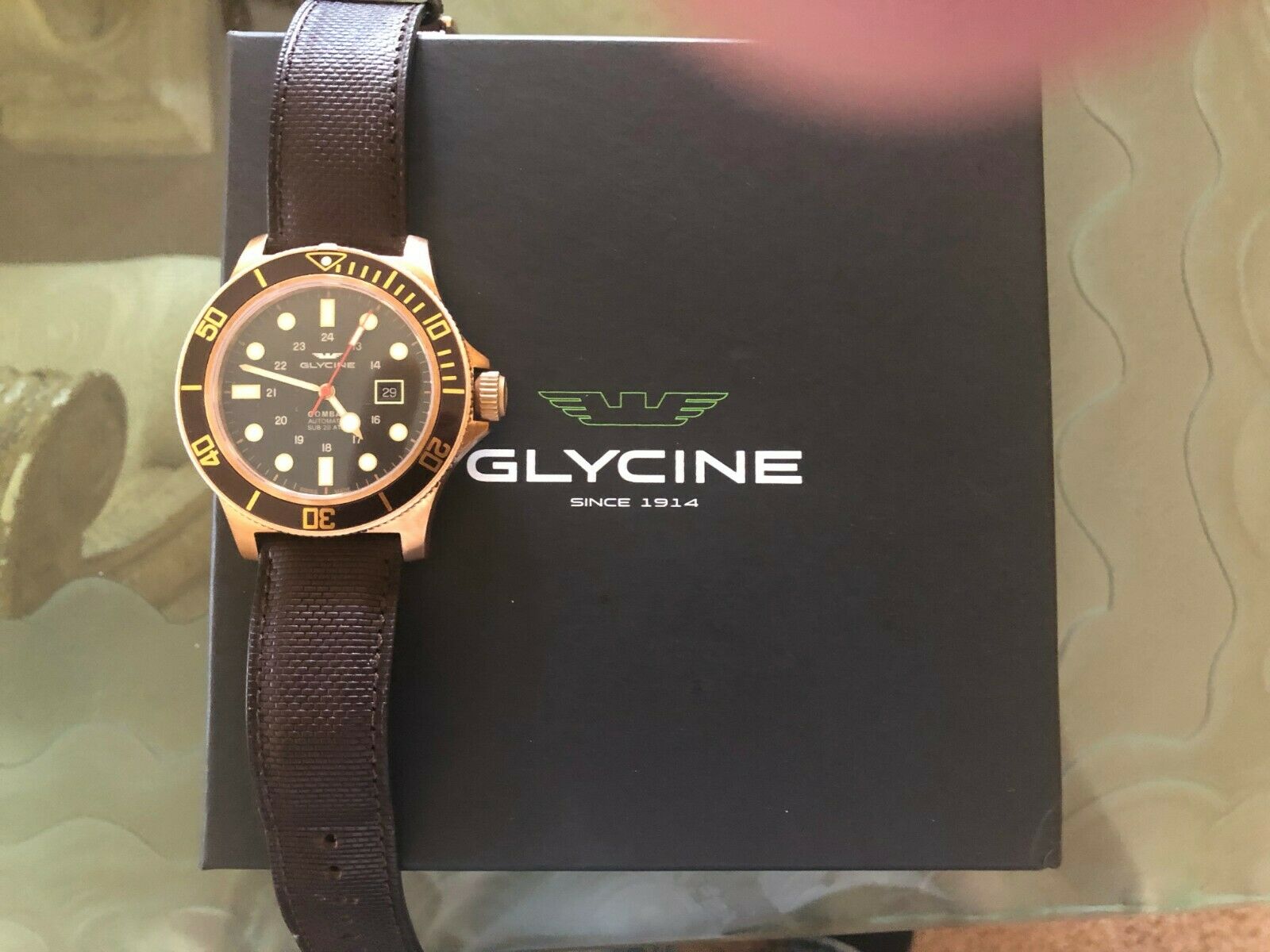 Glycine Men s GL0243 Combat Sub 48 Bronze Automatic 48mm Black