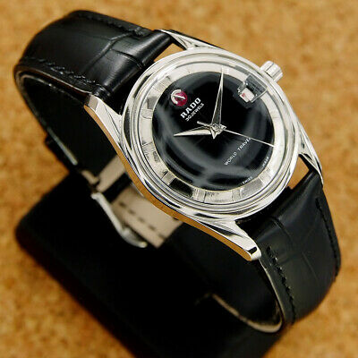 Authentic Rado World Travel Date Black Dial Stainless Steel