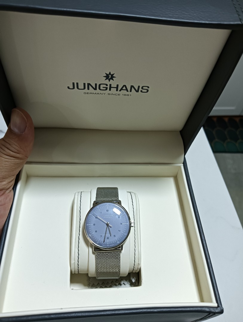 Junghans max bill 34mm Hand winding ice blue periwinkle