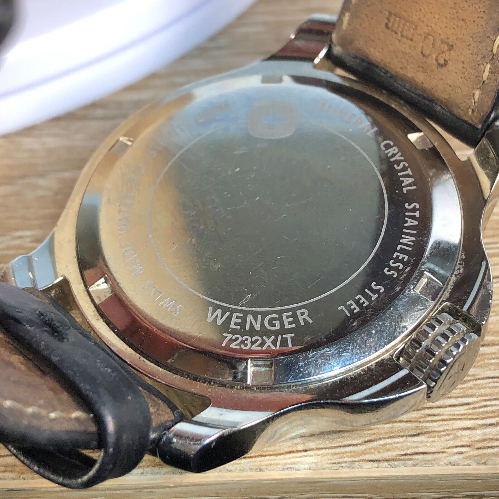 Vintage Wenger CSX Transportation Mens 7232X Black Leather Date