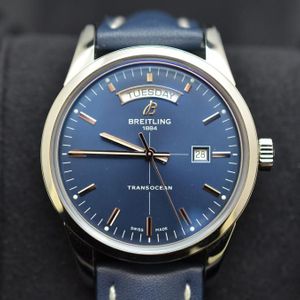 breitling transocean day date blue