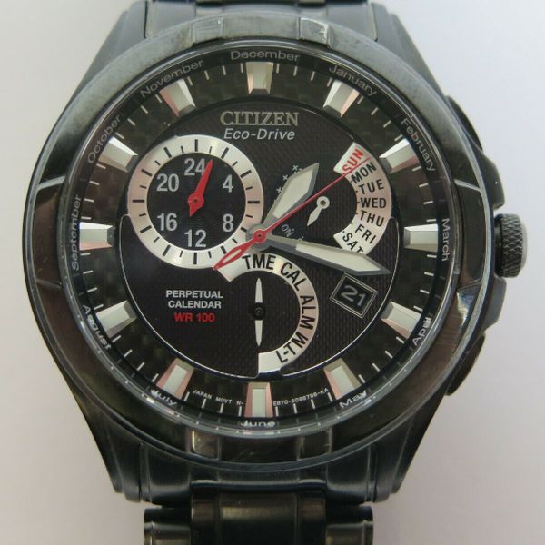 Mens Citizen Eco Drive E870 S065101 Perpetual Calendar Black