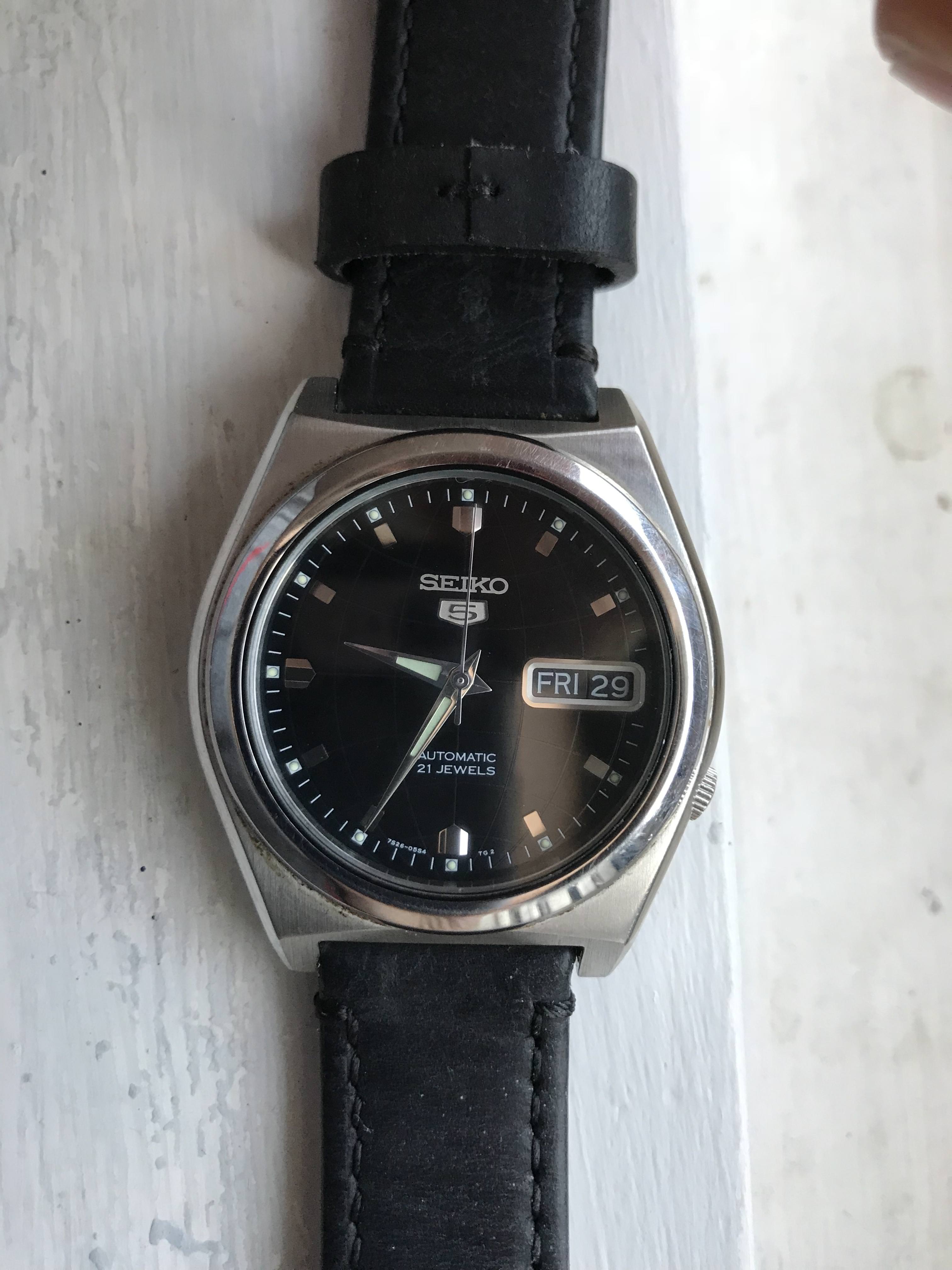 WTS Seiko SNK669 with black leather strap 100 WatchCharts