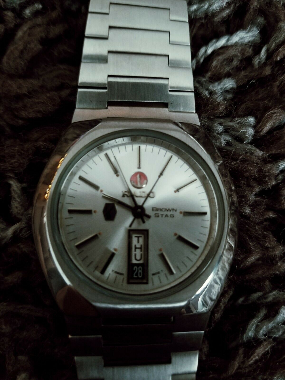 限定セール Stag Brown Rado Vintage Rare Automatic 2789 ETA Watch ラドー