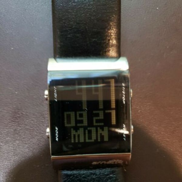 Arnette LCD Digital Watch AR02101 Original Black Band. 3 Different Time ...