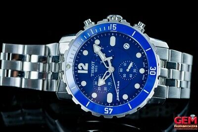 Tissot Seastar T066417A 44mm Steel Blue Chrono Dial Watch