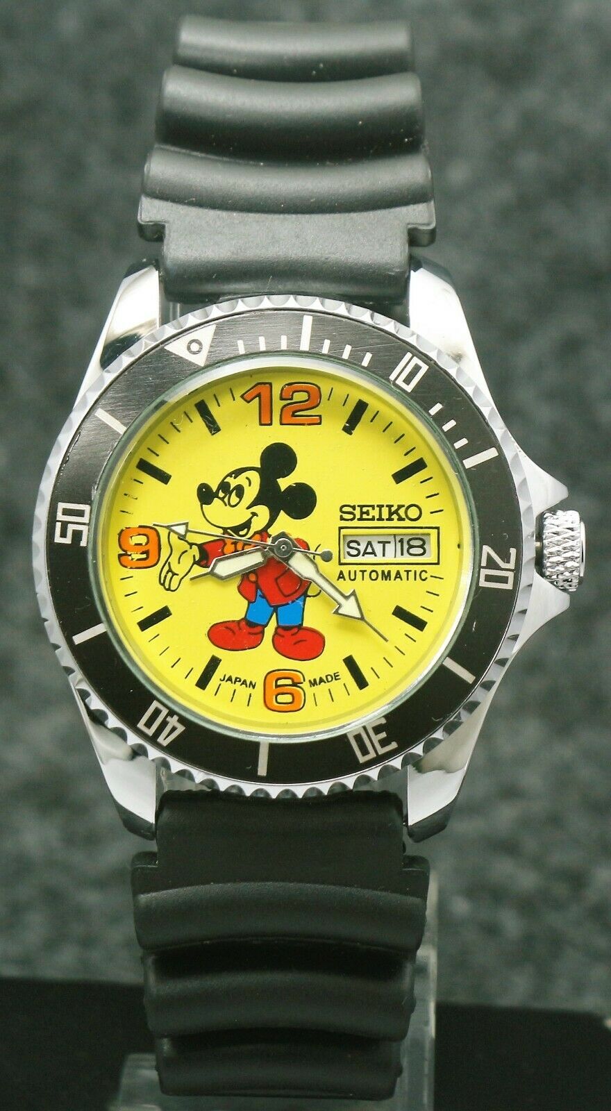 Vintage Seiko 6309 Automatic 17J Mickey Mouse Dial Rotating Bezel