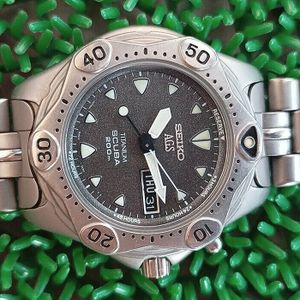 NICE&RARE SEIKO AGS TITANIUM KINETIC 5M23-7A31 STARFISH SCUBA 200M