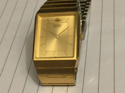 SEIKO VINTAGE QUARTZ-7430-5530-GOLD PLATED-IN F.W.O-NEW BATTERY