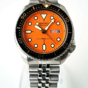 Vintage Seiko 7548-7000 Rare Orange Dial Scuba Diver's Watch from