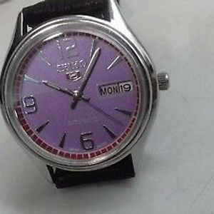 MEN'S 23 J SEIKO 5 PURPLE Color Dial AUTOMATIC Wrist Watch WORKING  PROPERLY(SK5) | WatchCharts