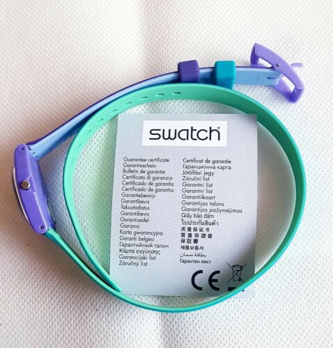 Swatch Watch Fun In Blue with double wrap strap SWATCH Double Wrap Wristband Watch Swiss Made Green and  main image 2