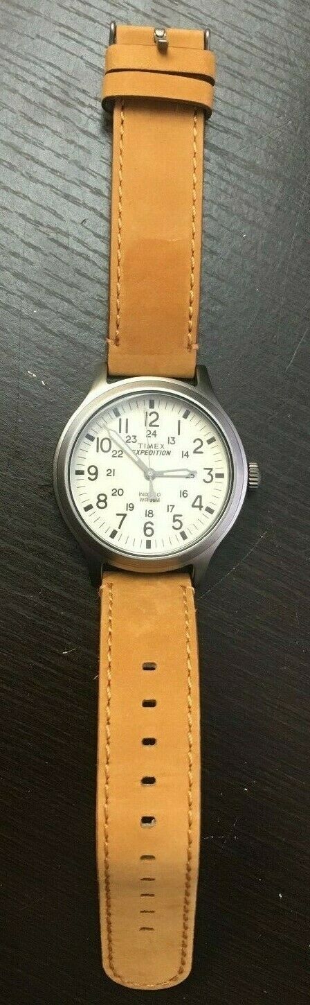 timex expedition white face