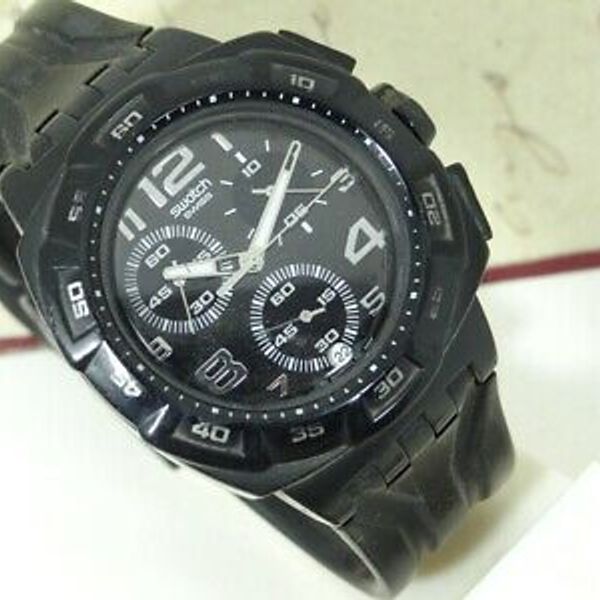 SWATCH AG 2007 CHRONOGRAPH WATER RESISTANT DATE QUARTZ MEN WRIST WATCH ...