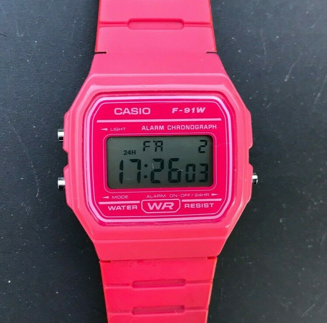 casio f91w pink