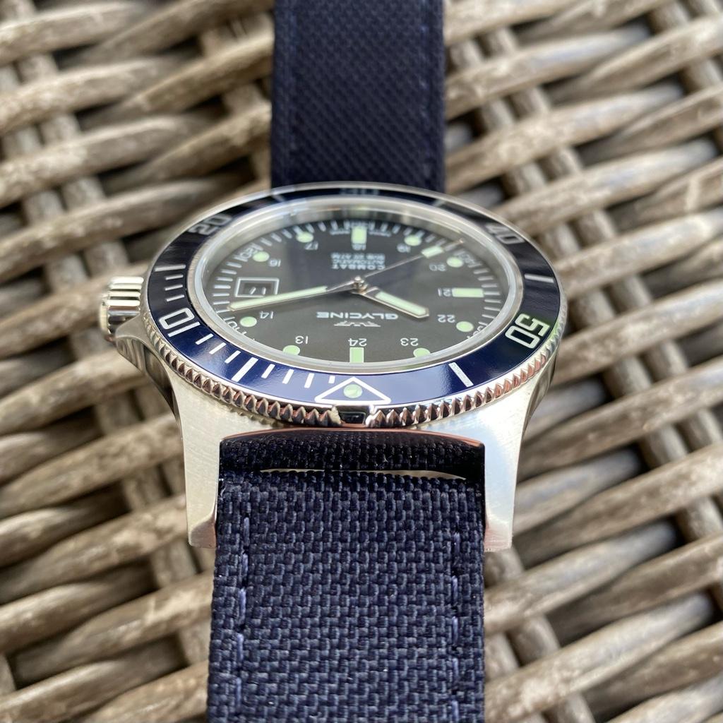 FS Glycine Combat SUB GL0094 black with blue bezel drilled