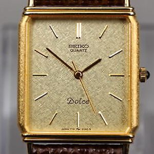 Near MINT] Vintage Seiko Dolce 7731-5230 Gold Dial Men's Quartz
