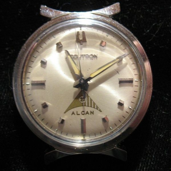 Vintage Bulova 214 Accutron Wrist Watch Bow Tie Lugs ALCAN 25yr Award ...