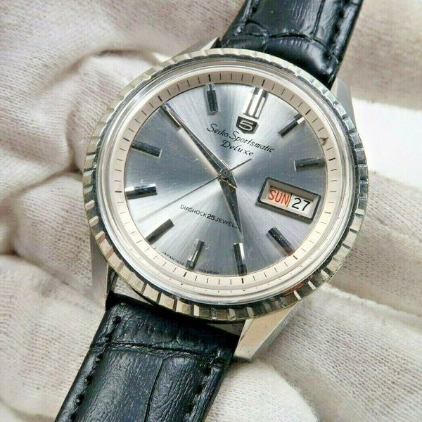 Vintage SEIKO 5 SPORTSMATIC DELUXE 7619-7050 AUTOMATIC STAINLESS