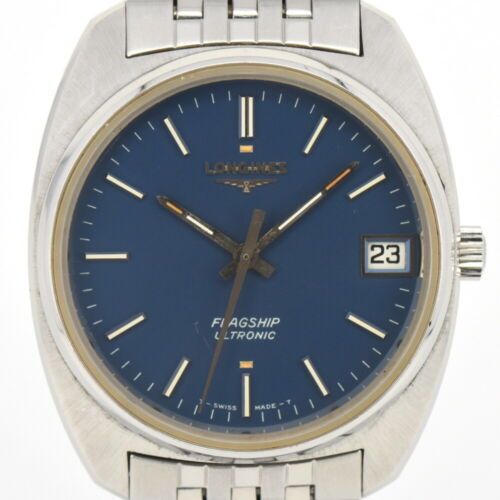 Auth Longines Flagship ULTRONIC Quartz Blue Dial Date Men s Watch