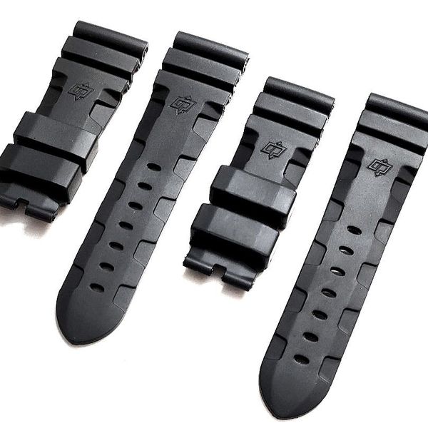 24mm 26mm Panerai Black Accordion Rubber Watch Strap | WatchCharts ...