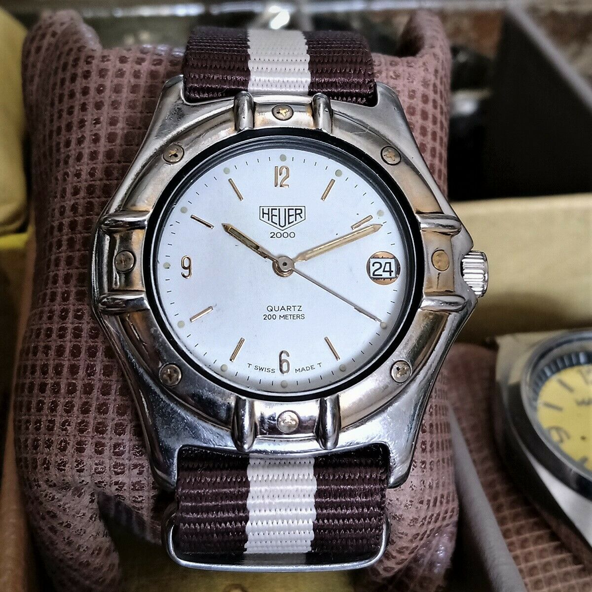 Montre De Plongée Vintage Heuer 2000 Professional 942.006 - Année 1970, étanche 200m, Complète Avec Boîte