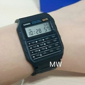 Casio Ca 53w 1z Classic Calculator Black Rubber Mens Kids Watch Alarm Ca53w New Watchcharts