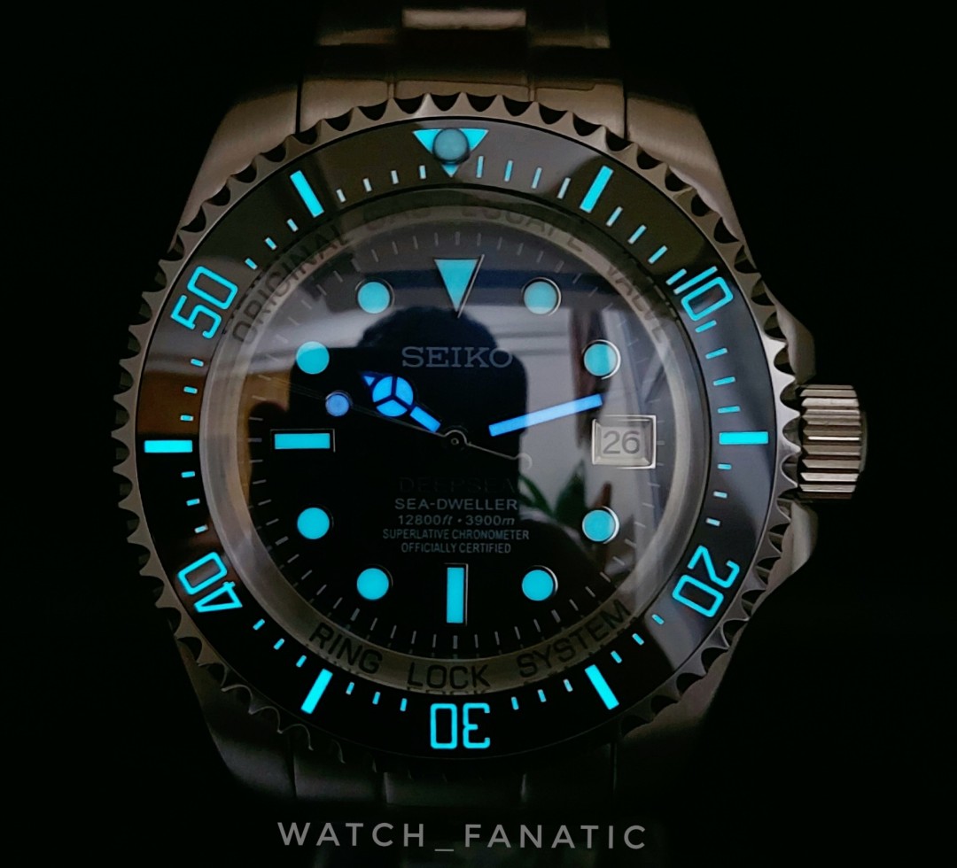 SEIKO [DEEPSEA SEA-DWELLER WATCH BLUE MOD] 44MM, JAPANESE NH35 MOVEMENT,  AUTOMATIC WATCH, DIVER WATCH | WatchCharts Marketplace