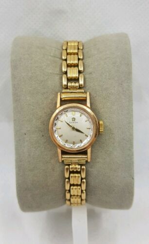 Omega Swiss Ladies Gold Plated Cocktail Watch 483 Diamond Cut