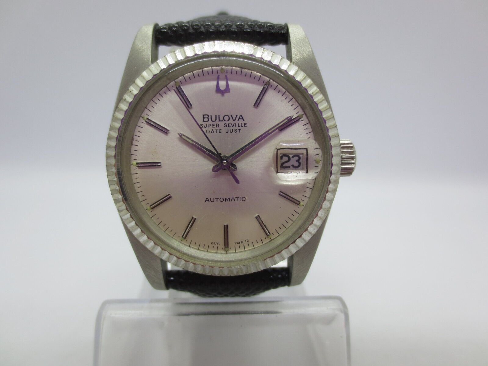 VINTAGE BULOVA SUPER SEVILLE DATEJUST STAINLESS STEEL AUTOMATIC