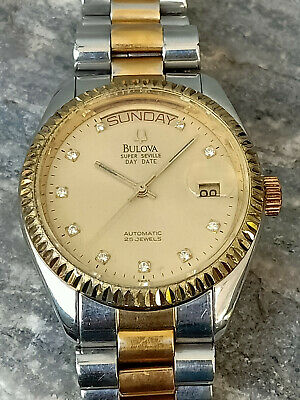 Bulova super seville day & date on sale automatic 25 jewels