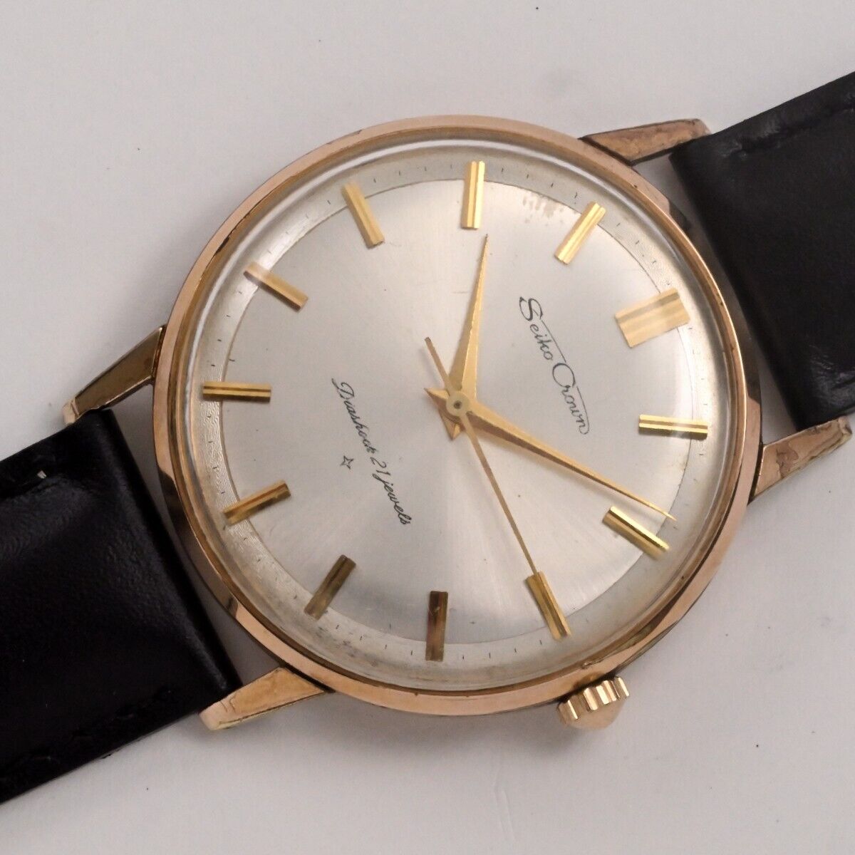 Vintage SEIKO CROWN 21 Jewels Hand-Winding Gold Filled J15003E