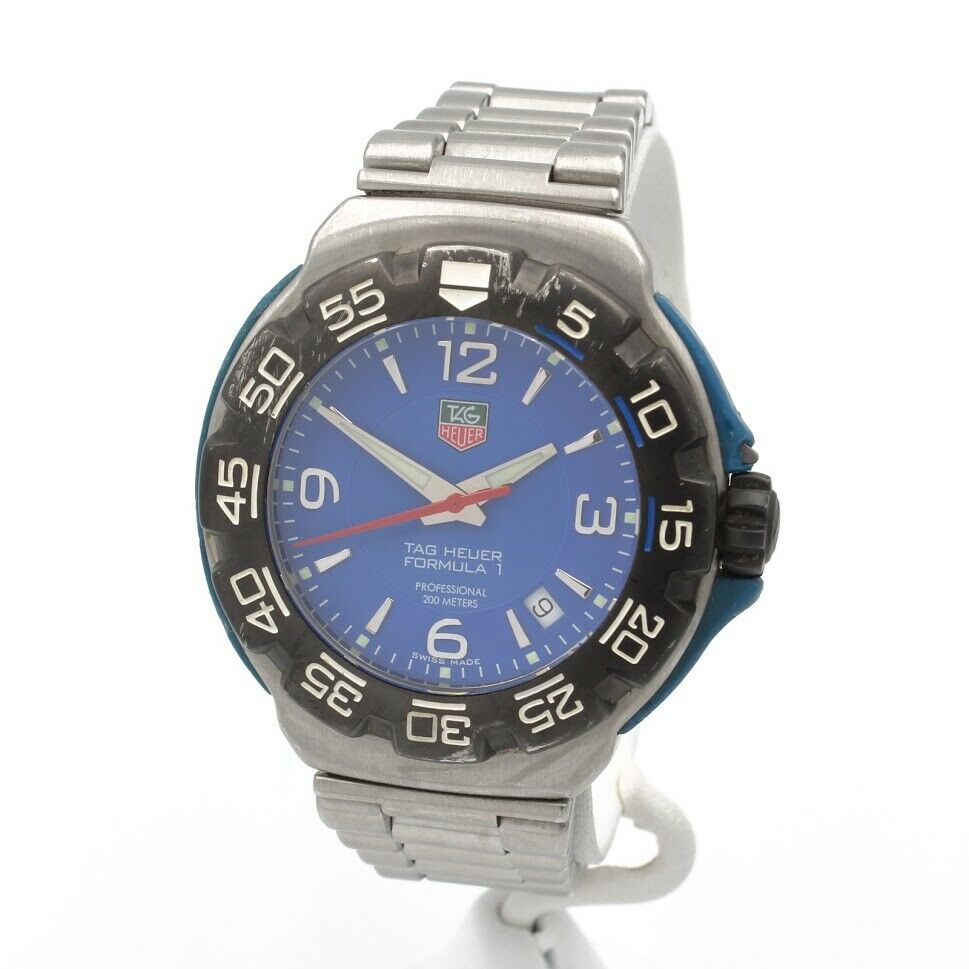 Tag Heuer Formula 1 Blue Dial Silver Steel Strap Watch for Men - WAZ1118.BA0875