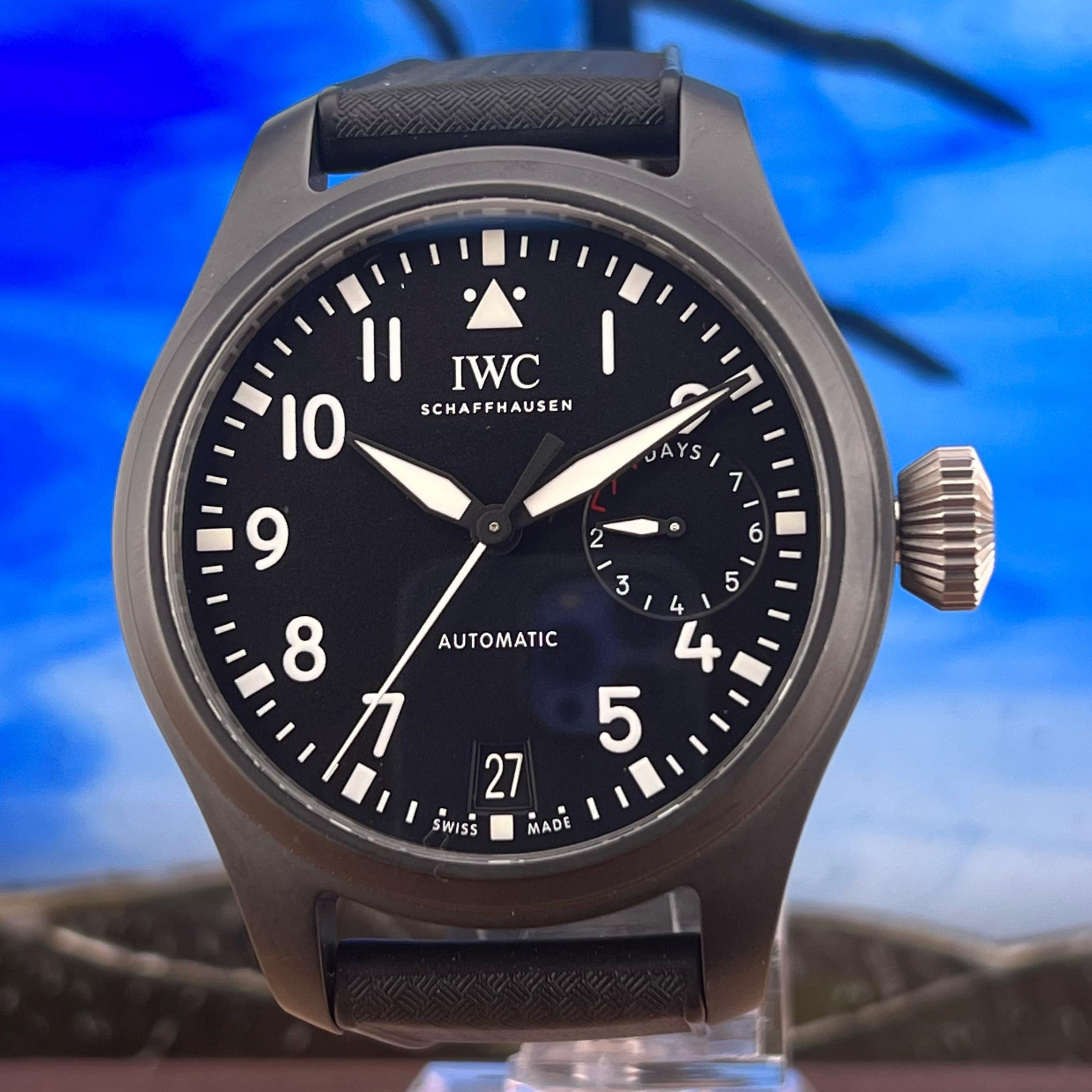 WTS IWC Big Pilot s Watch Top Gun Ceramic 7 Day Power 46mm