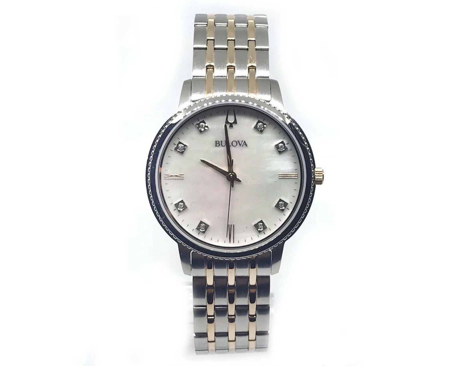 Bulova 98P178 Diamond Series 34mm MOP Rose-Gold-Tone Women display picture 1