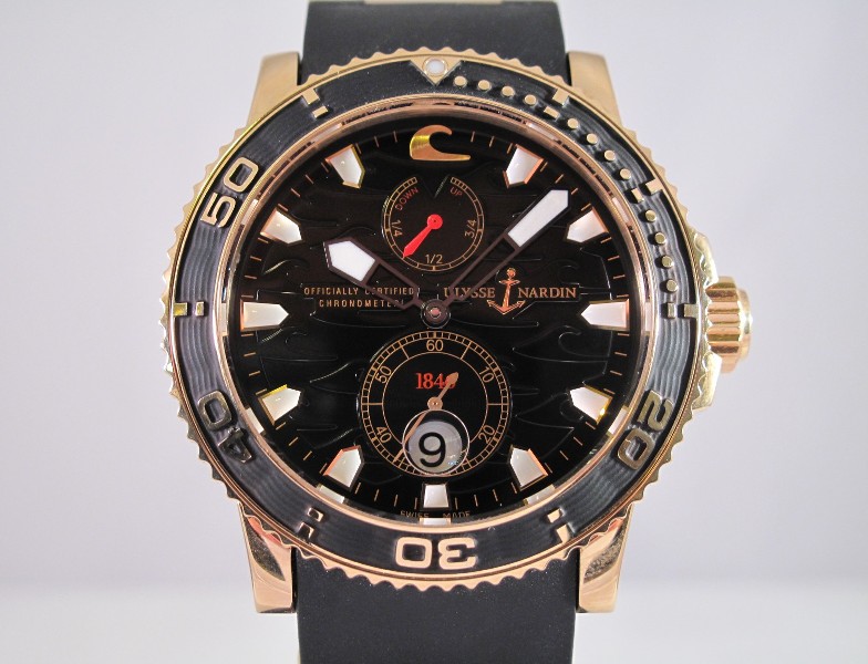 FS Ulysse Nardin Maxi Marine Diver Black Surf in 18K Rose Gold