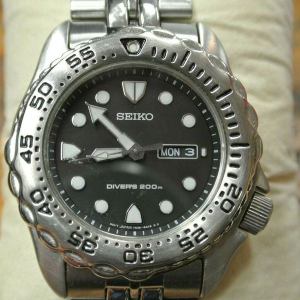 Seiko 200m Scuba Divers 7n36-6a49 Vintage Stainless Steel Day Date Mens  Watch | WatchCharts