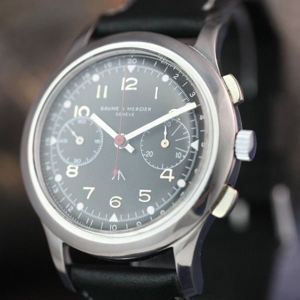 FSOT: Vintage Baume & Mercier Military Officer Chronograph 38.5mm ...