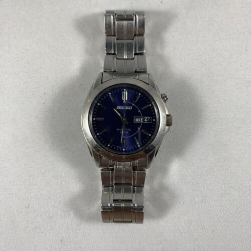 Men s 39mm Seiko Kinetic Watch 5M63 0AH0 Nice Condition Tested