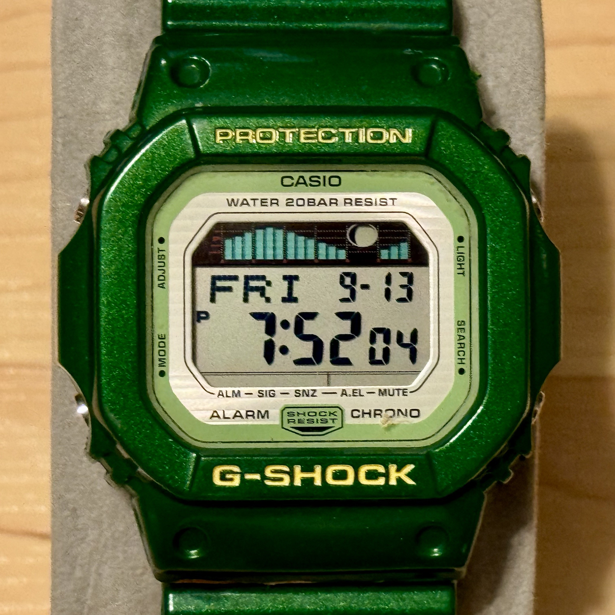 WTS] Casio G-Shock GLX-5600A-3 G-Lide Square Green Tide & Moon