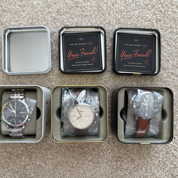 Fossil Watch Lot Neutra Luther Fenmore Chronograph Leather FS5453 ...
