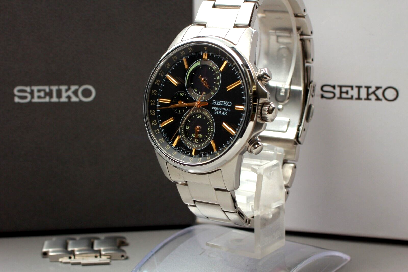 Near MINT Box Paper】 Seiko V198-0AC0 SBPJ007 Perpetual Solar