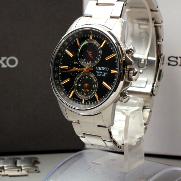 Near MINT Box Paper】 Seiko V198-0AC0 SBPJ007 Perpetual Solar