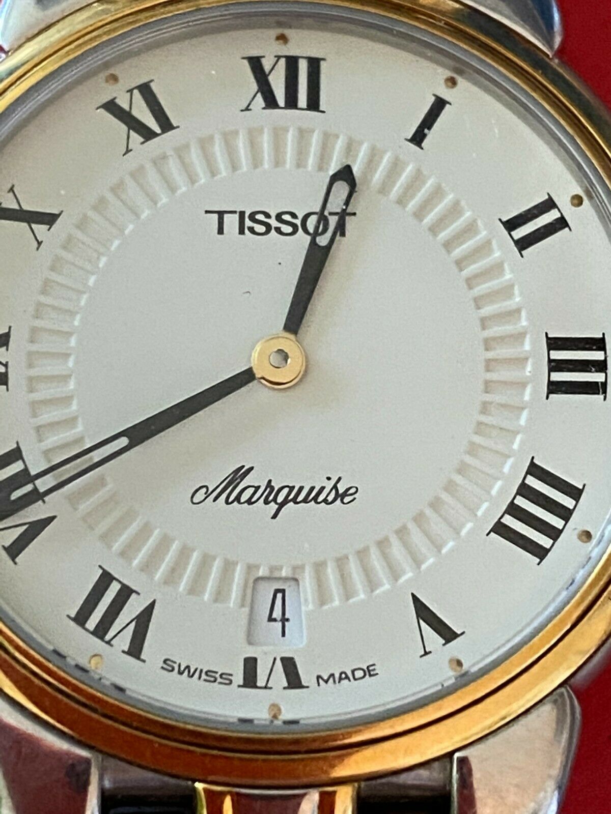 Vintage Tissot Marquise L-250 Roman Numbers Sapphire Crystal