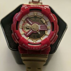 Casio G Shock Red And Gold 5146 Ga-110GB Antimagnetic Digital
